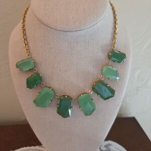 Kate Spade NY 16 - 18 in. Two Tone Green Necklace Gold Link Chain